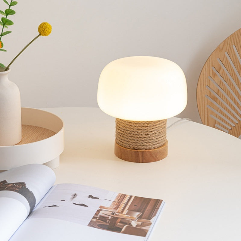 Japanese Cream Mushroom Table Lamp