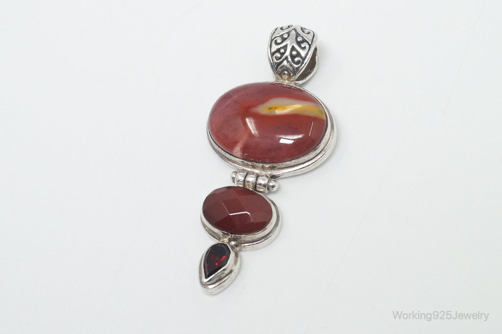 Vintage Designer AF Mookaite Jasper Carnelian Garnet Sterling Silver Pendant | Jewelry > Necklaces > Pendants | Wiccan Center