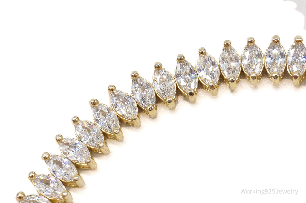 Vintage FAS Cubic Zirconia Gold Over Sterling Silver Bracelet | Jewelry > Bracelets | Wiccan Center