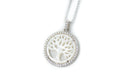 Vintage Carved Mother Of Pearl Star Tree Of Life CZ Sterling Silver Necklace | Jewelry > Necklaces > Pendants | Wiccan Center