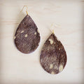 **Leather Teardrop Earrings in Mixed Metallic Hair on Hide 201p | Earrings | Wiccan Center