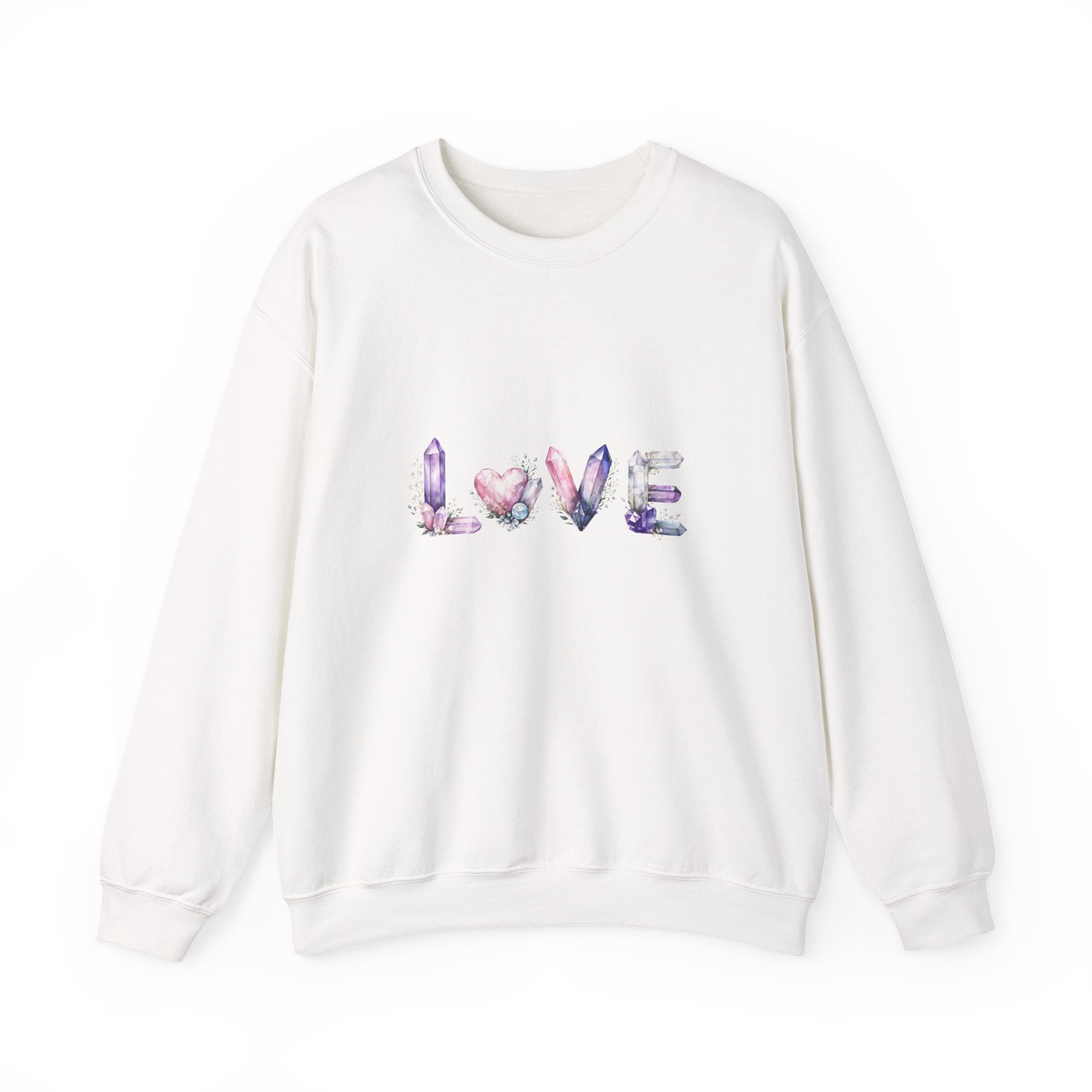 LOVE Crystal Letter Design | Sweatshirt | Wiccan Center