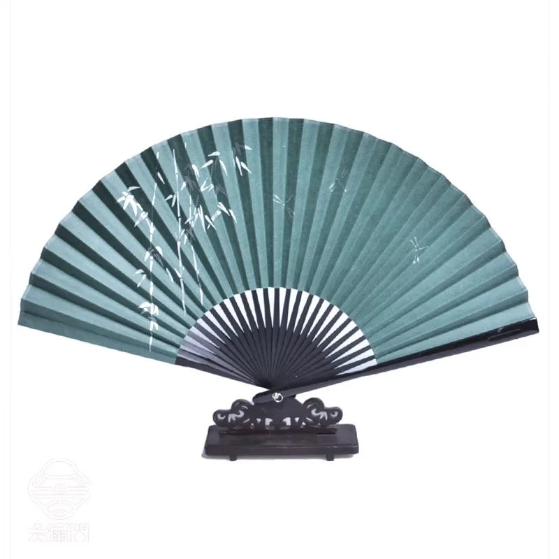 Chinese Silk Folding Fan - 7 Inch Handmade Embroidered Vintage Fan For Women/Men Hanfu & Qipao Accessory Traditional Bamboo
