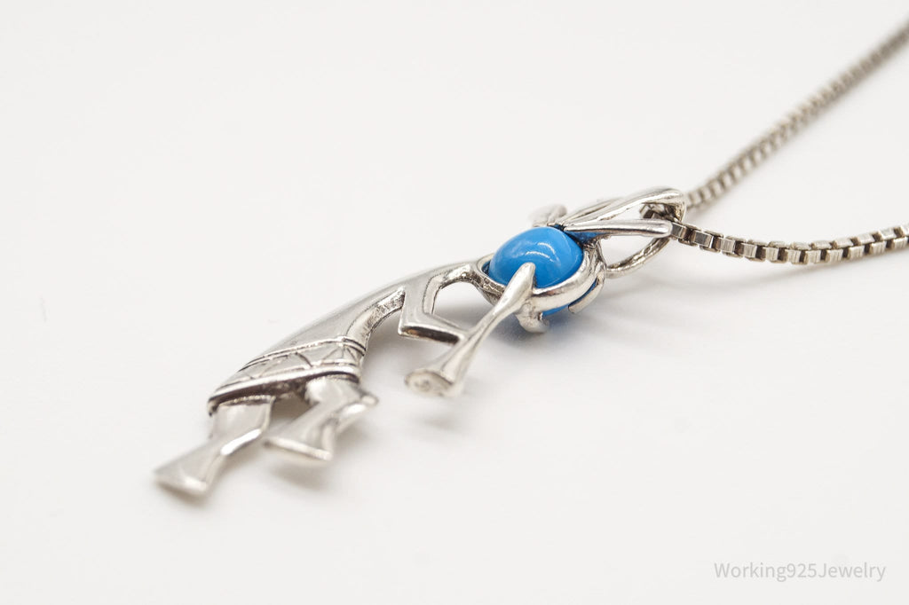 Vintage Handmade Native American Kokopelli Turquoise Sterling Silver Necklace | Jewelry > Necklaces > Pendants | Wiccan Center