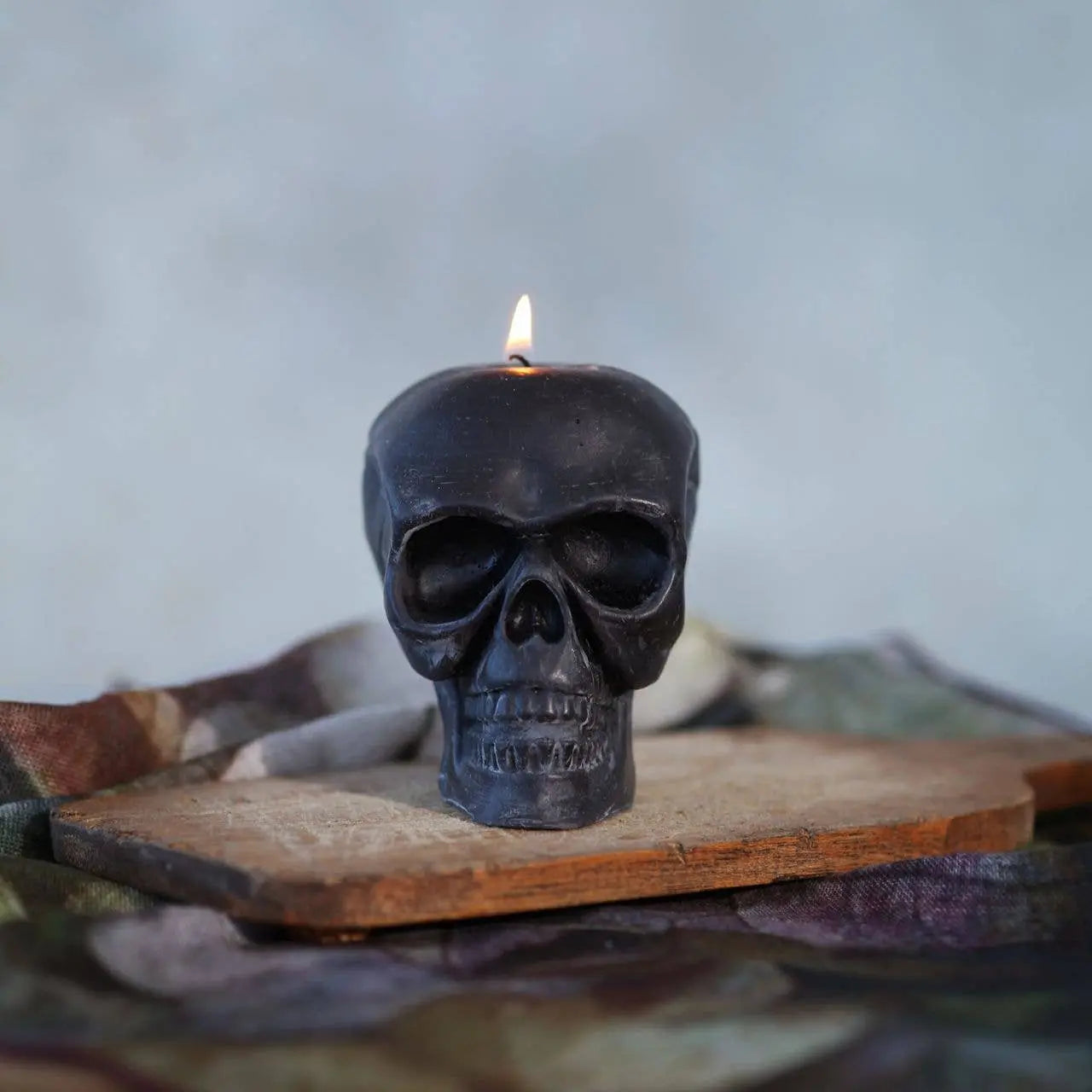Sculpted Skull Candle – 100% Beeswax – Black - Handcrafted | Candles | Wiccan Center