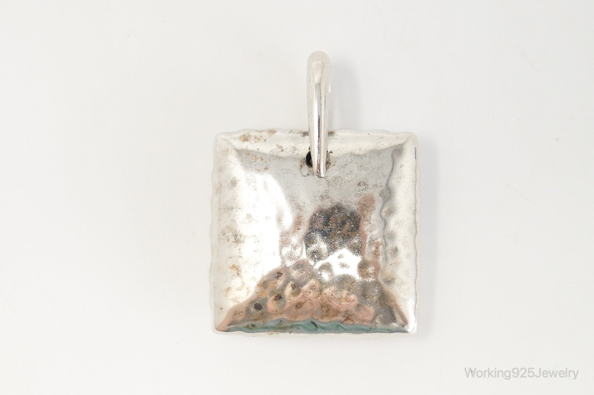 Vintage Silpada Hammered Square Pillow Sterling Silver Necklace Pendant | Jewelry > Necklaces > Pendants | Wiccan Center