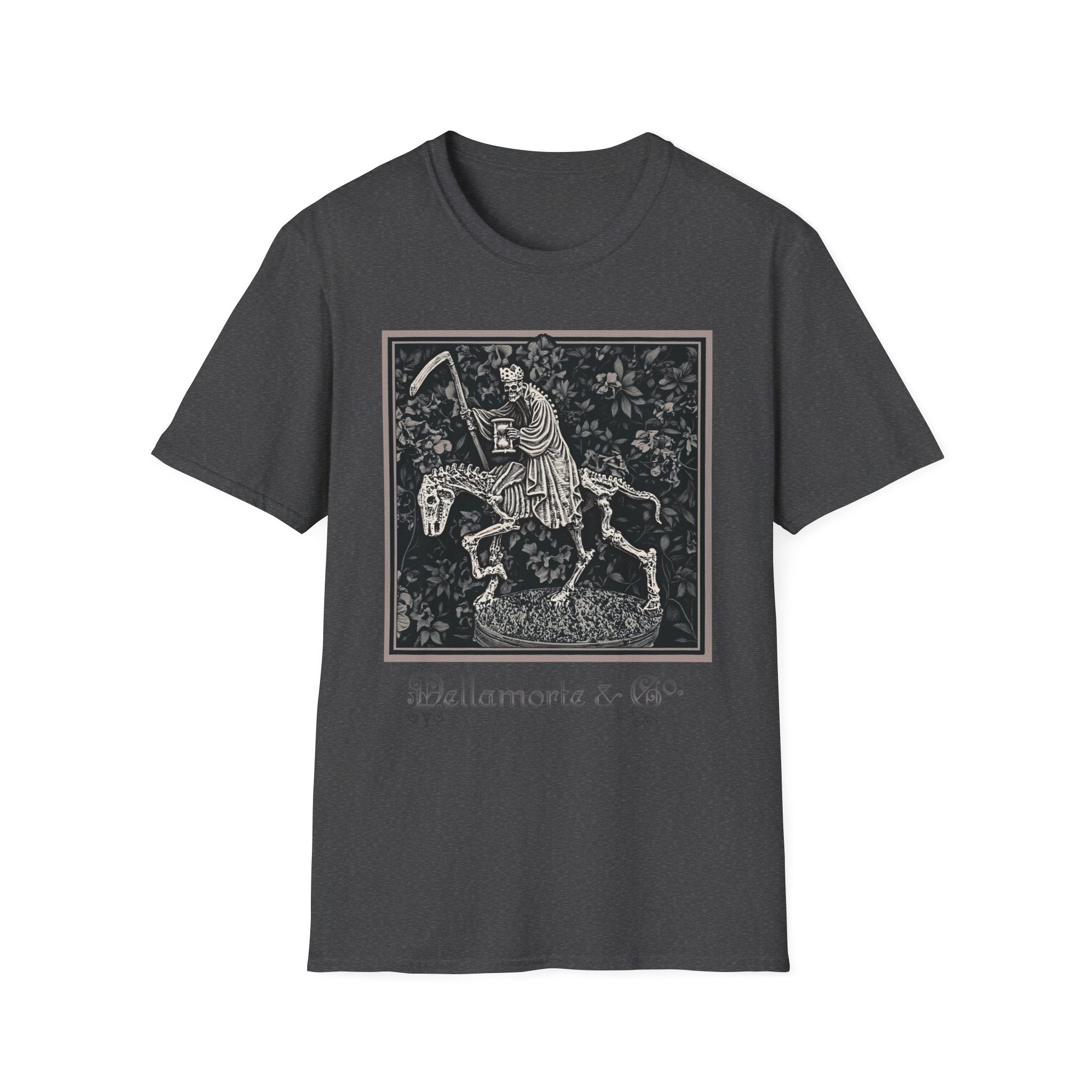 Triumph of Death Shirt | Grim Reaper Tee by Dellamorte | Four Horsemen Memento Mori Halloween Art T-Shirt | Dark Medieval Gothic Apparel