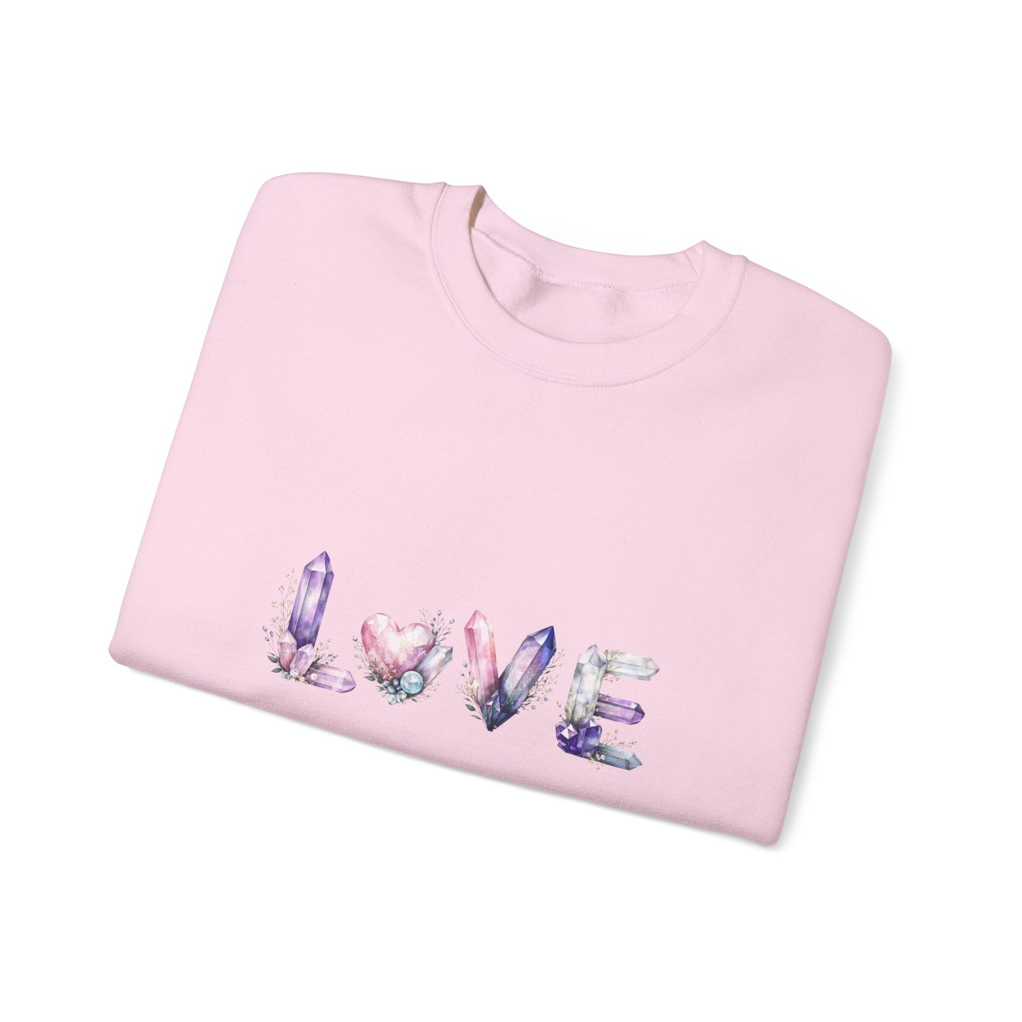 LOVE Crystal Letter Design | Sweatshirt | Wiccan Center