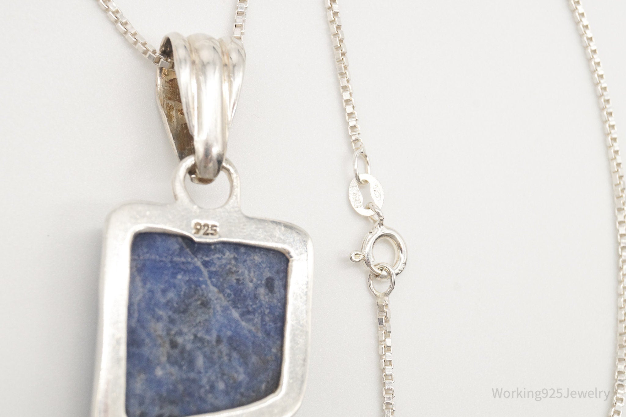 Vintage Large Sodalite Sterling Silver Necklace | Jewelry > Necklaces > Pendants | Wiccan Center