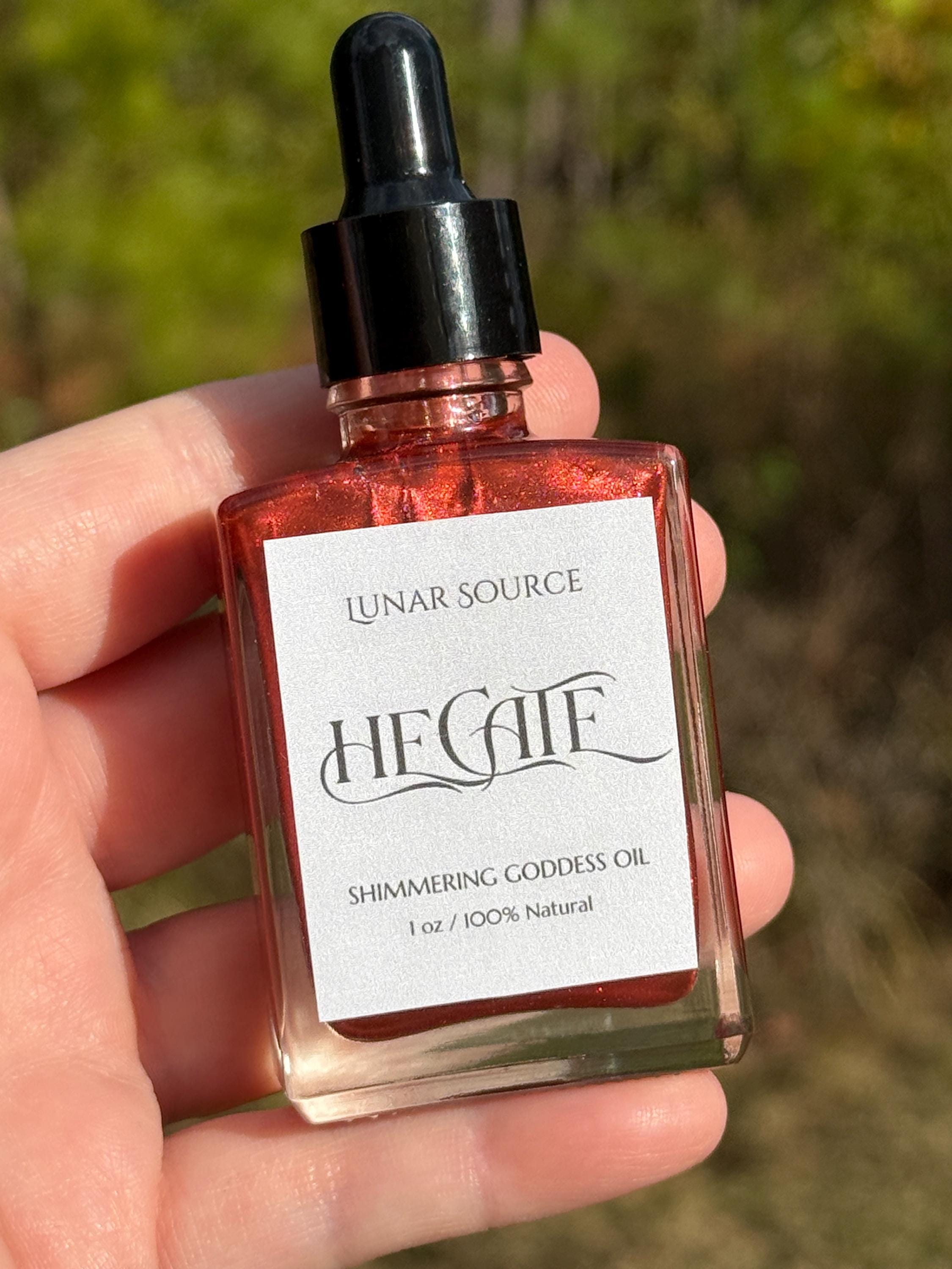 Hecate Luxury Shimmering Body Perfume Oil | Dark Triple Moon Goddess Queen of Witchcraft Altar Ritual Spell Deity Intention Pagan Gift | | Wiccan Center