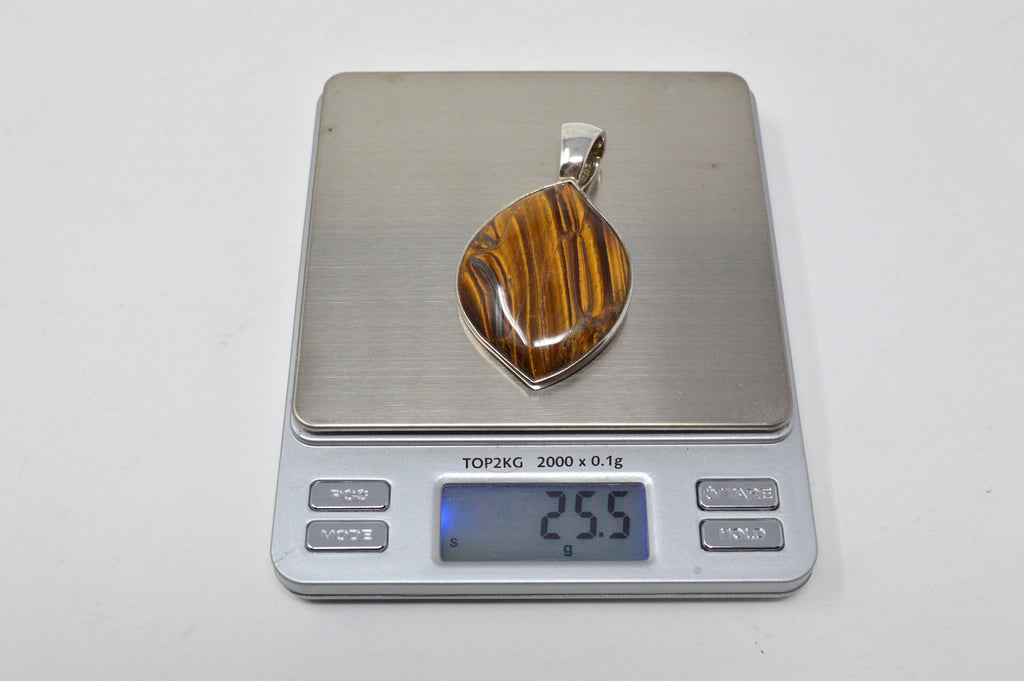 Vintage Designer Whitney Kelly WK Tigers Eye Sterling Silver Necklace Pendant | Jewelry > Necklaces > Pendants | Wiccan Center