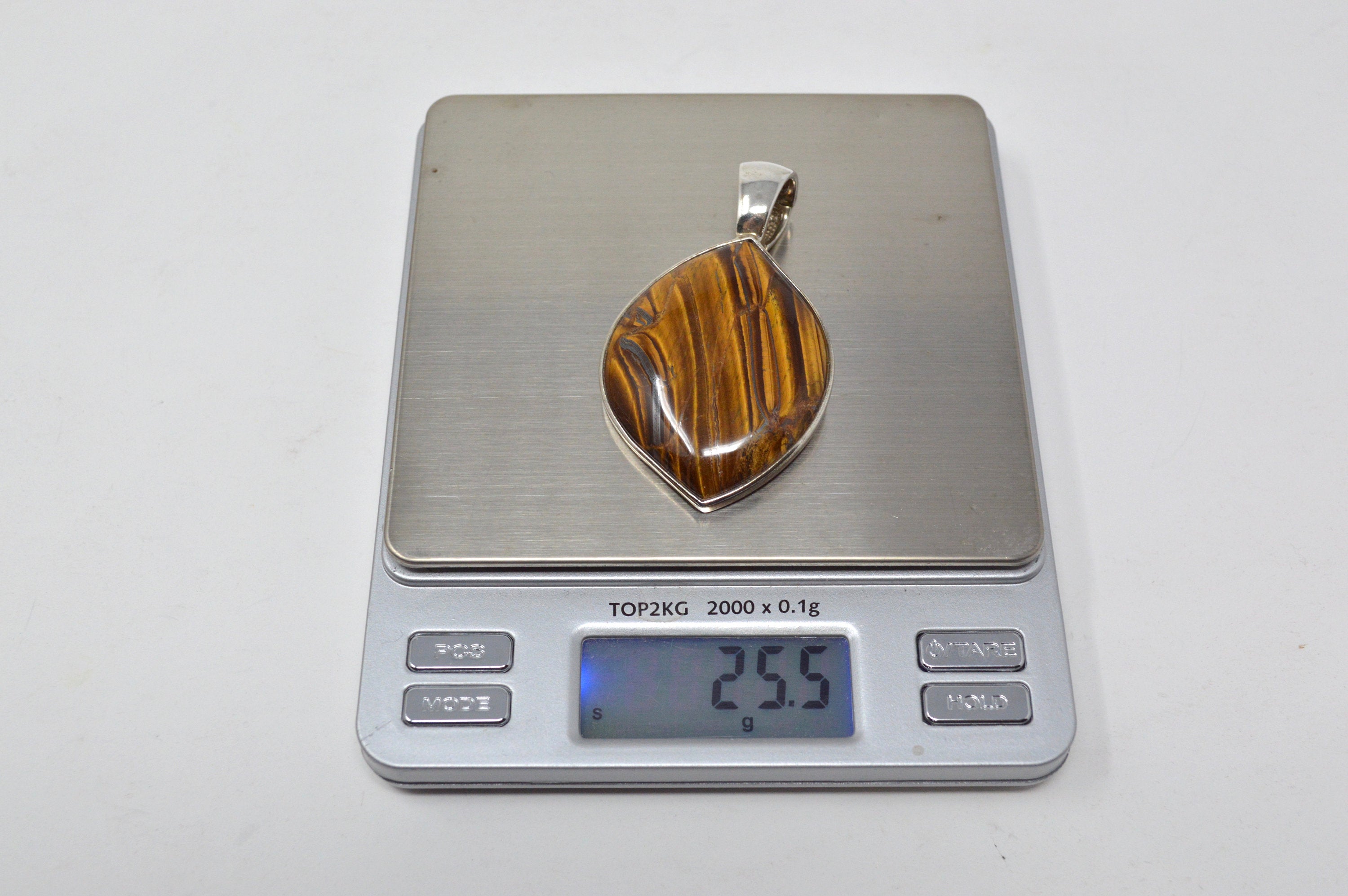 Vintage Designer Whitney Kelly WK Tigers Eye Sterling Silver Necklace Pendant | Jewelry > Necklaces > Pendants | Wiccan Center