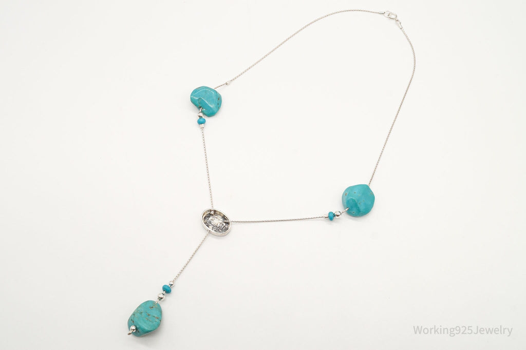 Vintage Israel Designer Avi Soffer Turquoise Sterling Silver Necklace | Jewelry > Necklaces > Pendants | Wiccan Center