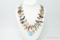 VTG Native America Fox Fetish Carved Multi Gem Sterling Silver Necklace | Jewelry > Necklaces > Pendants | Wiccan Center