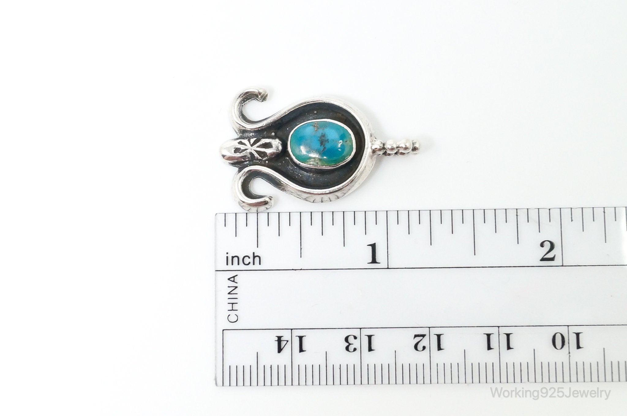 Vintage Native American Unsigned Turquoise Sterling Silver Pendant | Jewelry > Necklaces > Pendants | Wiccan Center