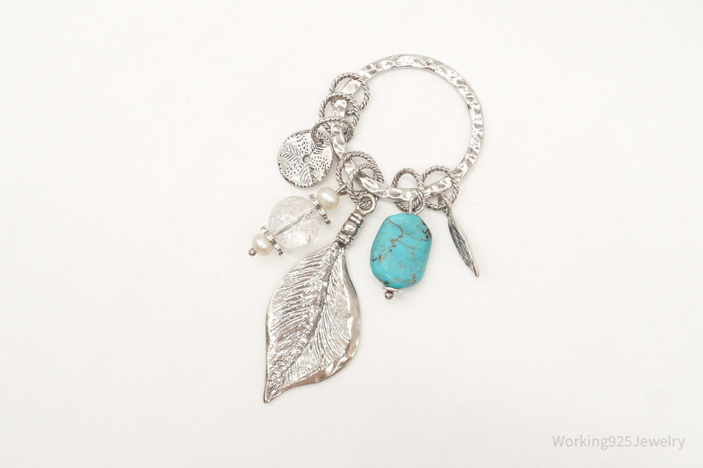 Designer Silpada Leaves Turquoise Quartz Charms Sterling Silver Pendant | Jewelry > Necklaces > Pendants | Wiccan Center