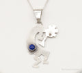 Vintage Native America Lapis Lazuli Dancing Kokopelli Sterling Silver Necklace | Jewelry > Necklaces > Pendants | Wiccan Center