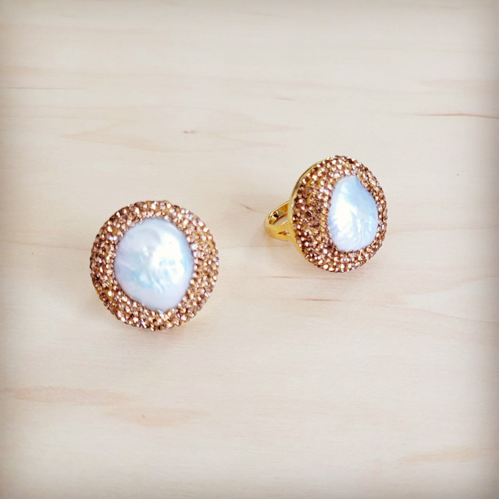 **Gilded Aurora Pearl Ring 012kk | Ring | Wiccan Center