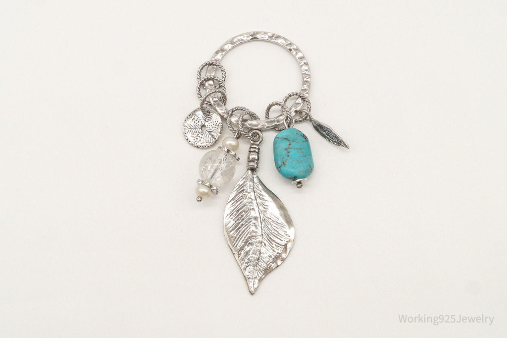 Designer Silpada Leaves Turquoise Quartz Charms Sterling Silver Pendant | Jewelry > Necklaces > Pendants | Wiccan Center