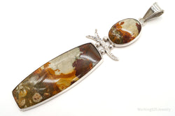 Large Designer OBSIDIAN Jasper Sterling Silver Pendant | Jewelry > Necklaces > Pendants | Wiccan Center