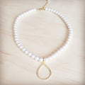 **Glass Pearl Collar Necklace w/ Gold Pendant 257kg