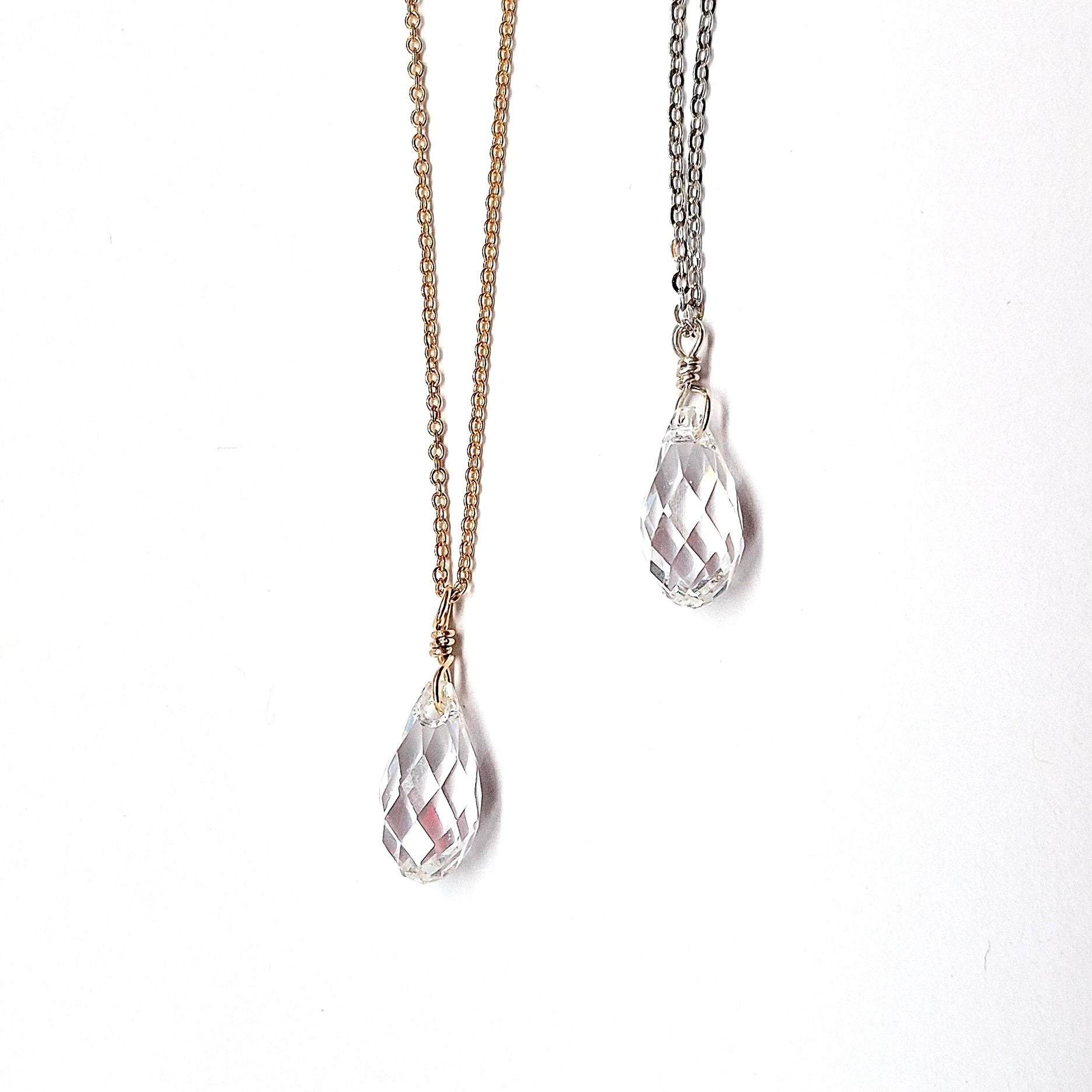 Swarovski Crystal Droplet Necklace with Swarovski Clasp