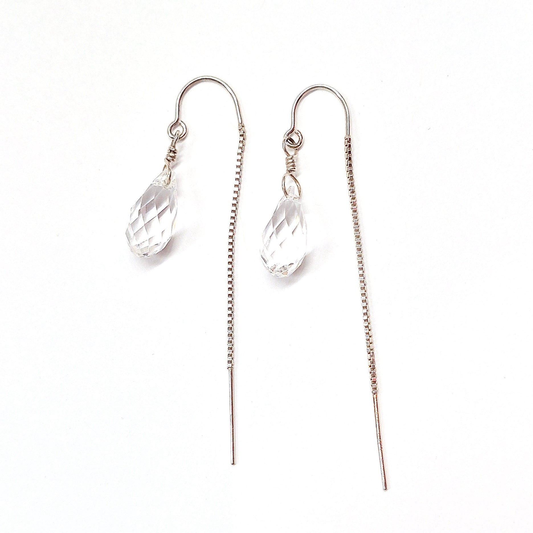 Swarovski Crystal Droplet Threader Earrings