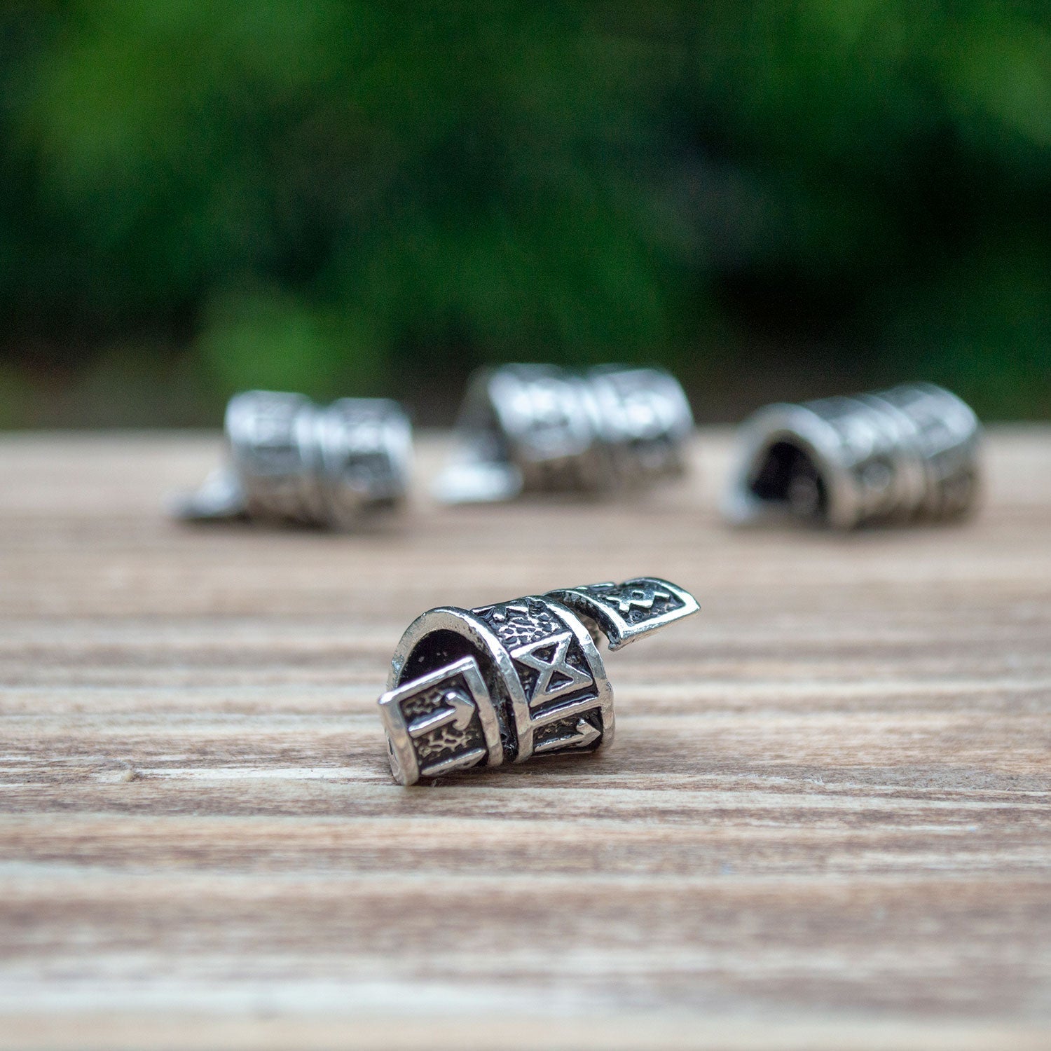 Rune Beard Rings – Elder Futhark Viking Beard Beads (8-Pack)