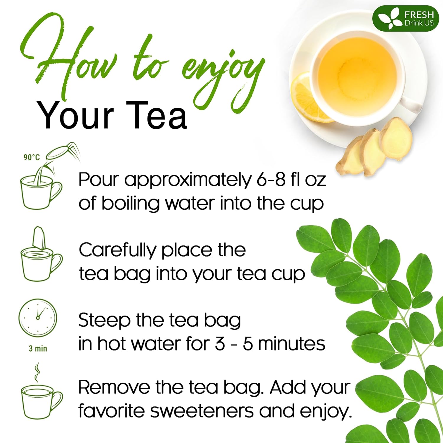 Premium Moringa Ginger Herbal Tea | Tea | Wiccan Center