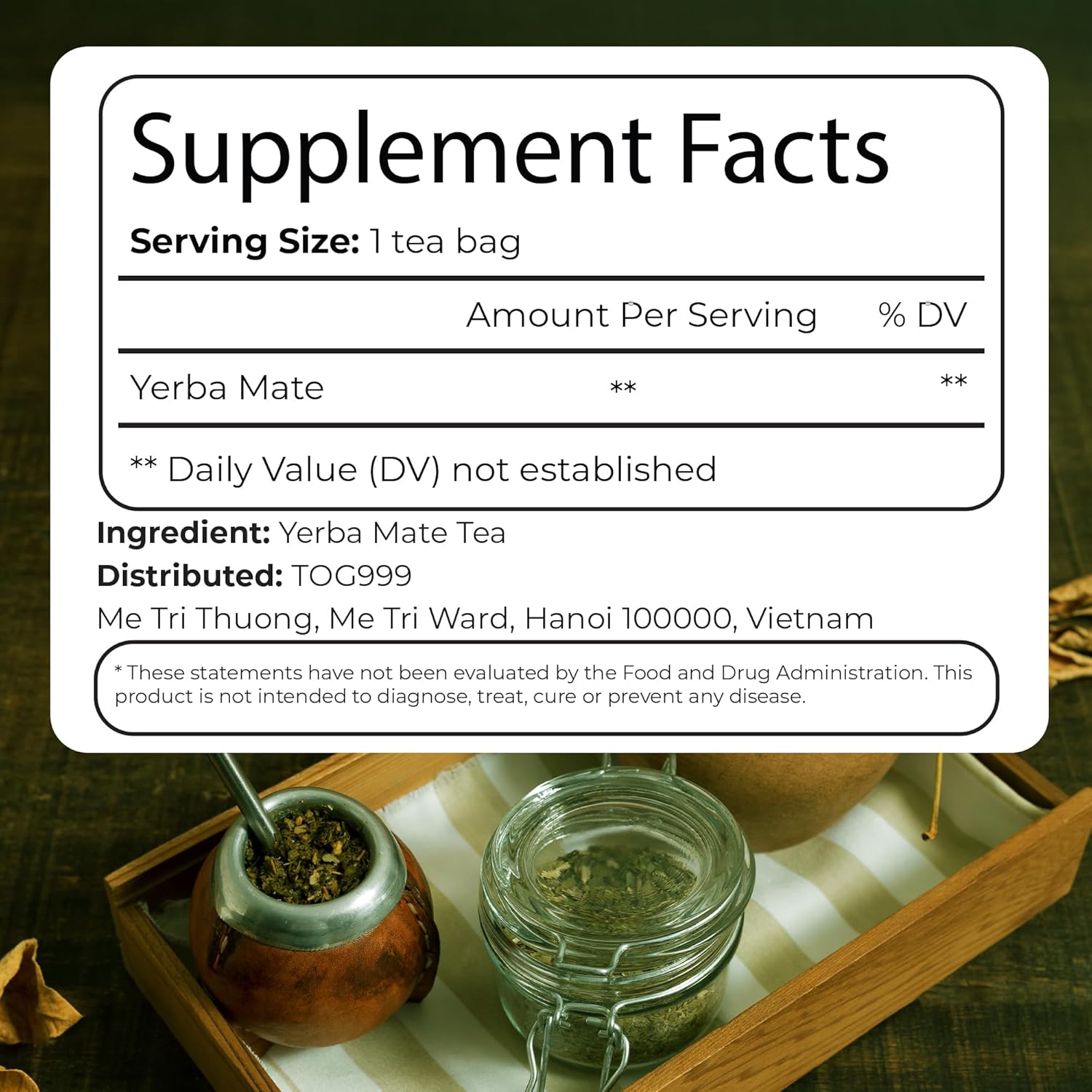 Yerba Mate Tea Bags, Hi-Caffeine, Unsmoked Yerba Mate Tea Bags, Super-Green Yerba Mate, No Dust | Tea | Wiccan Center