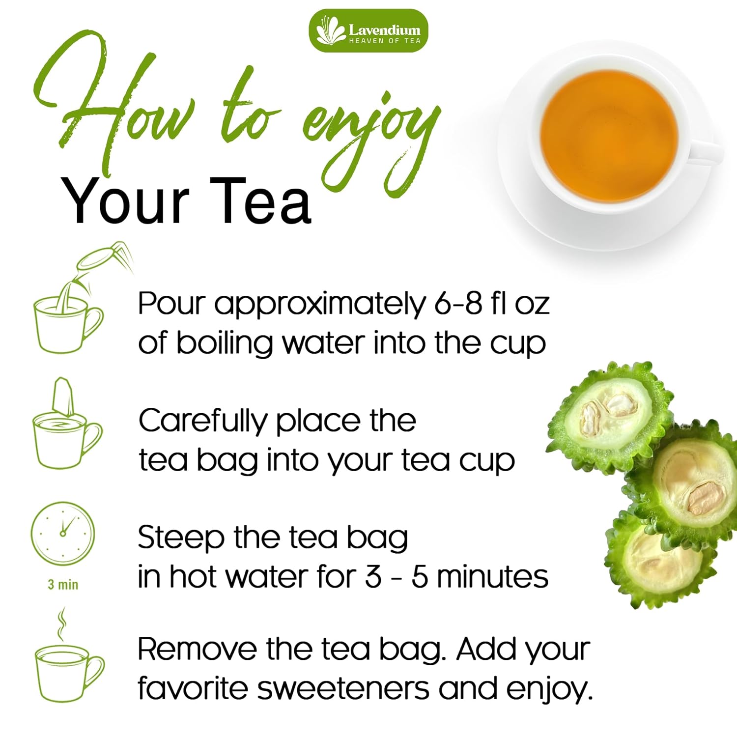 Bitter Melon Tea Bags, 100% Natural, Pure Bitter Melon. Bitter Melon Herbal Tea. Bitter Melon Fruit Tea. No Sugar, No Caffeine, No Gluten, Vegan | Tea | Wiccan Center