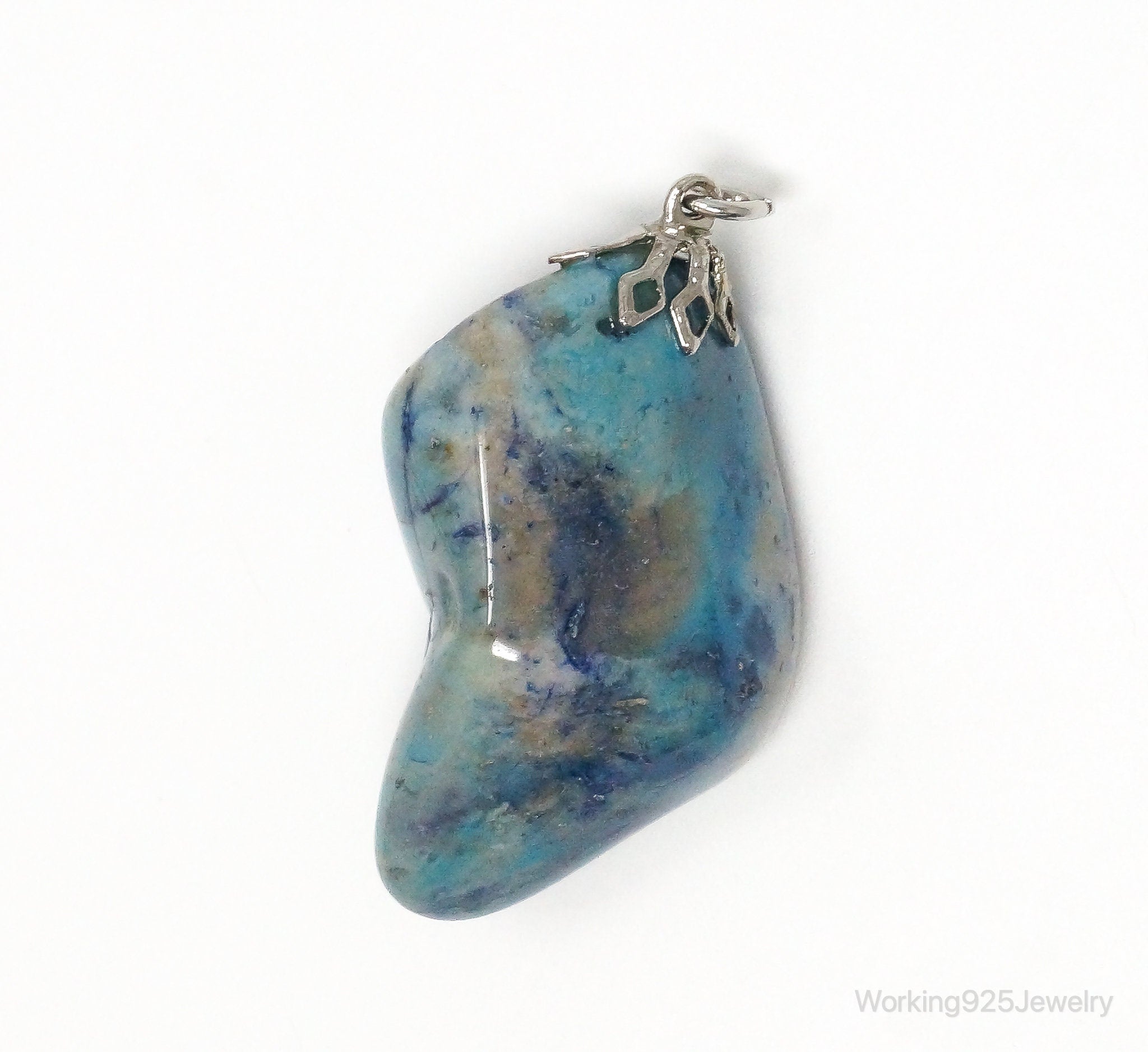 Vintage Large Blue Agate Necklace Pendant | Jewelry > Necklaces > Pendants | Wiccan Center