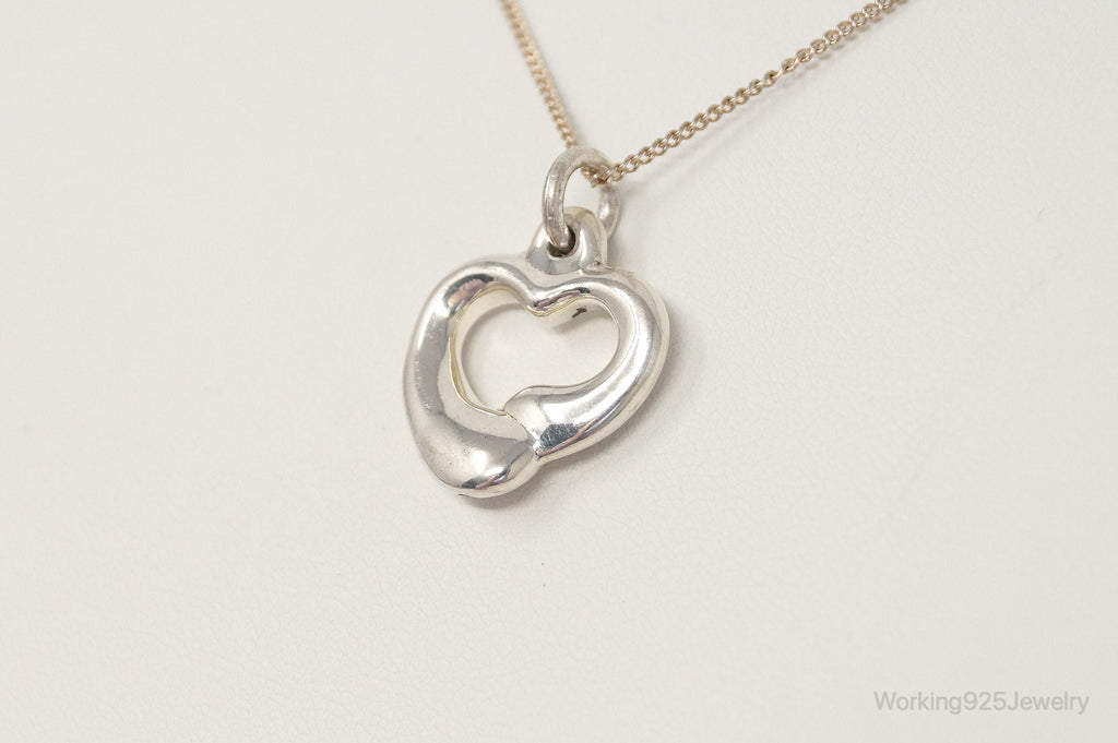 Vintage Puffy Hollow Heart Sterling Silver Necklace | Jewelry > Necklaces > Pendants | Wiccan Center