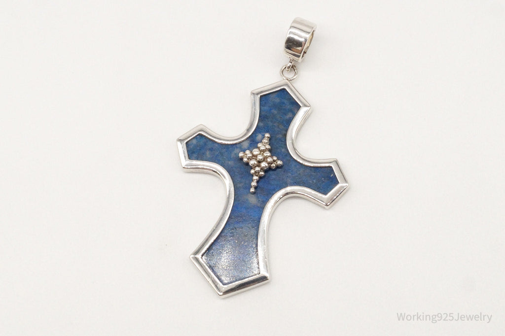 Designer Whitney Kelly Large Lapis Lazuli Cross Sterling Silver Pendant | Jewelry > Necklaces > Pendants | Wiccan Center