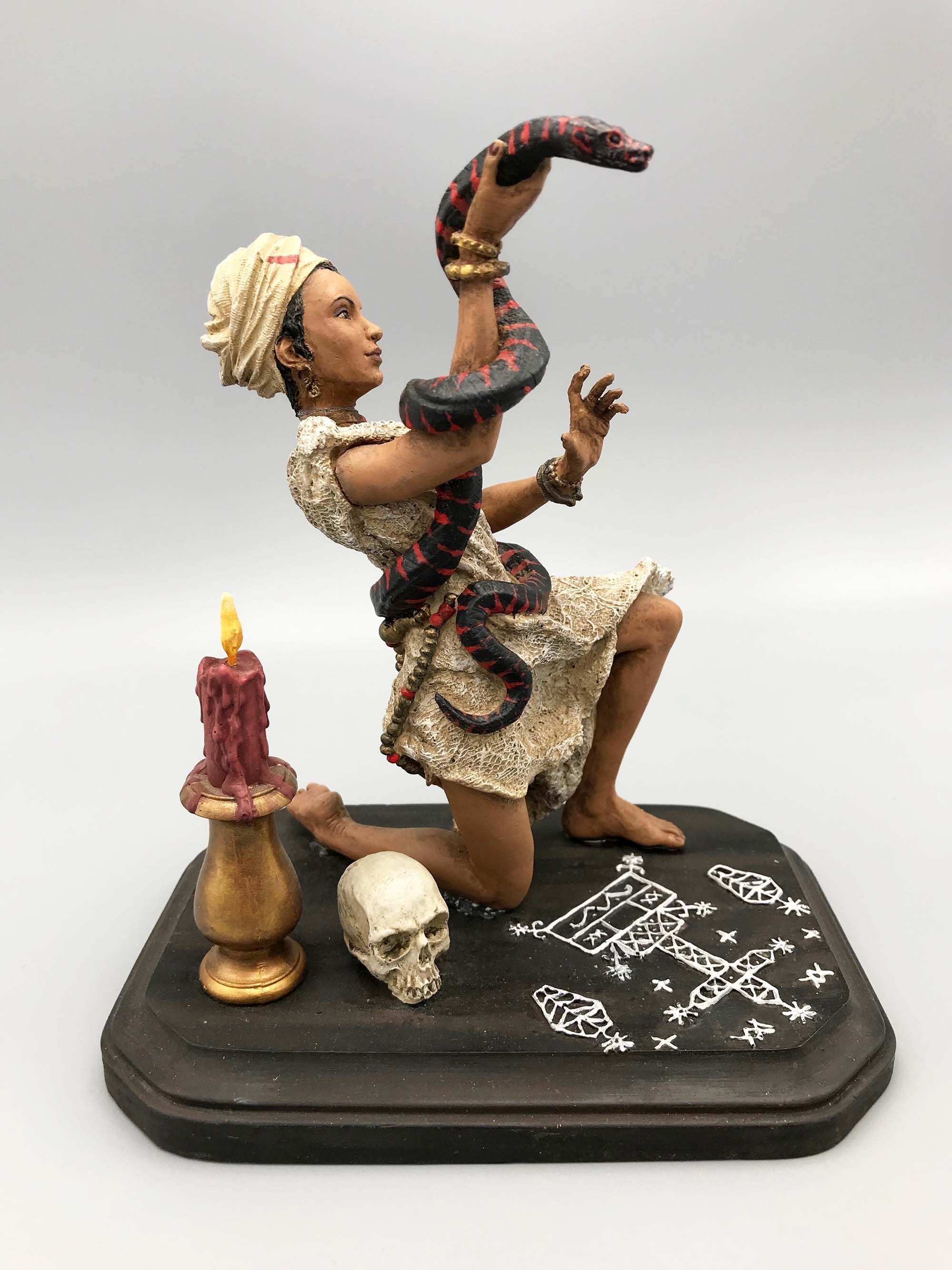 Marie Laveau, Voodoo Queen of New Orleans Statue, Full Color Resin | Legendary Witch Figurine | Pagan Altar Statue for Occult Decor