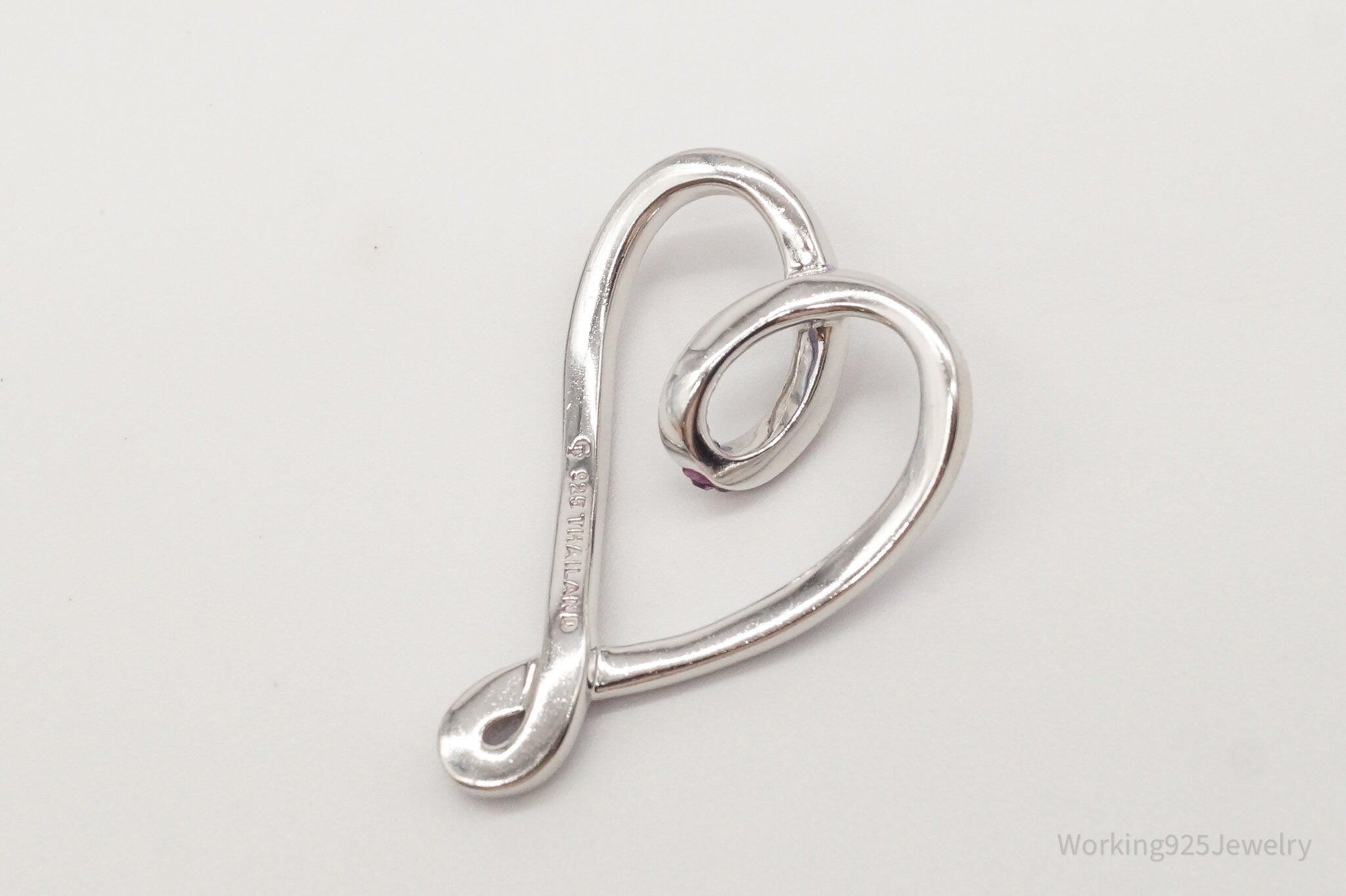 Vintage Large Crystals Heart Sterling Silver Pendant | Jewelry > Necklaces > Pendants | Wiccan Center