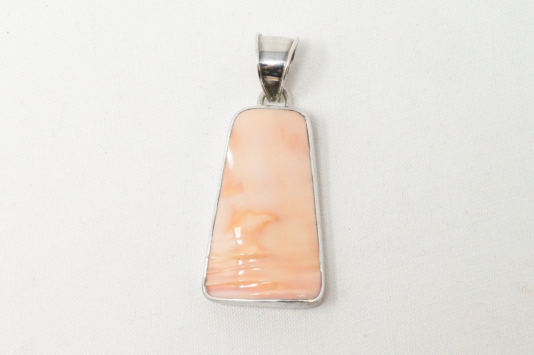 Vintage Peach Gemstone Sterling Silver Necklace Pendant | Jewelry > Necklaces > Pendants | Wiccan Center