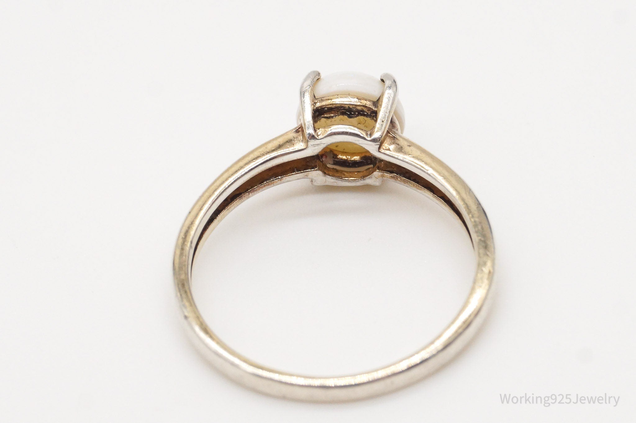 Vintage Designer DBJ White Opal Gold Vermeil Sterling Silver Ring - Size 7 | Jewelry > Rings | Wiccan Center