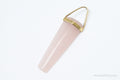 Large Vintage Rose Quartz Gold Wash Sterling Silver Necklace Pendant | Jewelry > Necklaces > Pendants | Wiccan Center