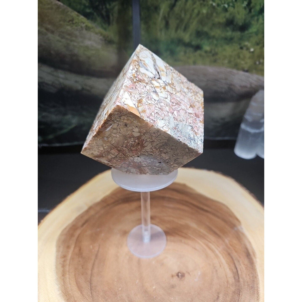 2.83LB 1Pcs Natural Ocean Jasper Onyx Quartz Crystal Geode Square Heptahedron | Geodes & Clusters | Wiccan Center