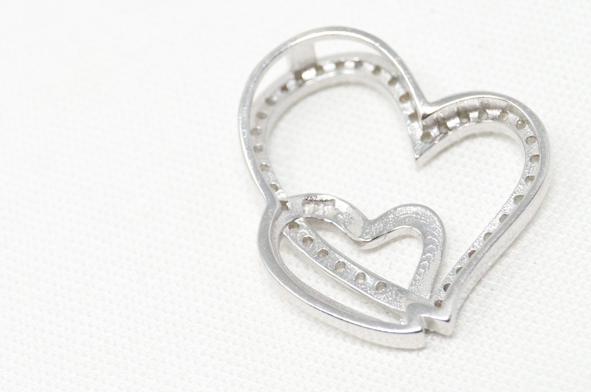 Vintage Open Hearts Collection CZ Sterling Silver Necklace Pendant | Jewelry > Necklaces > Pendants | Wiccan Center