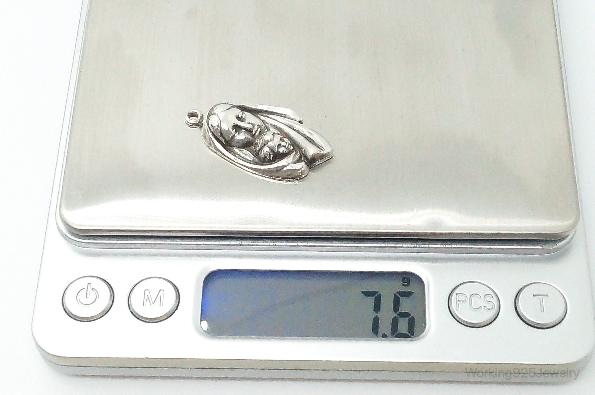 Vintage Mother Mary Baby Jesus Sterling Silver Pendant | Jewelry > Necklaces > Pendants | Wiccan Center