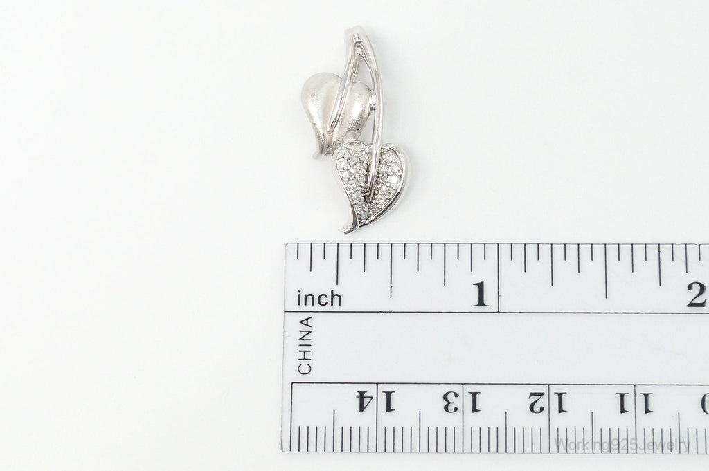 Vintage Cubic Zirconia Leaves Sterling Silver Necklace Pendant | Jewelry > Necklaces > Pendants | Wiccan Center