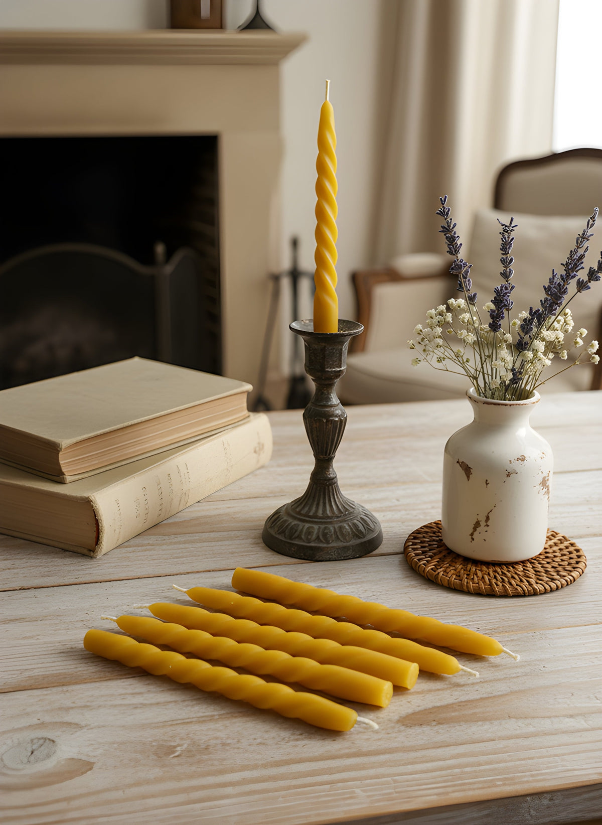 Spiral Beeswax Taper Candles | Candles | Wiccan Center