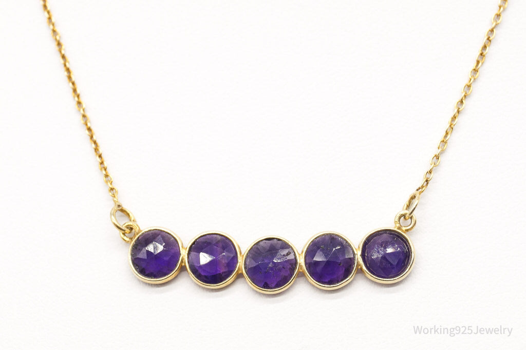 Vintage Amethyst Gold Vermeil Sterling Silver Necklace | Jewelry > Necklaces > Pendants | Wiccan Center