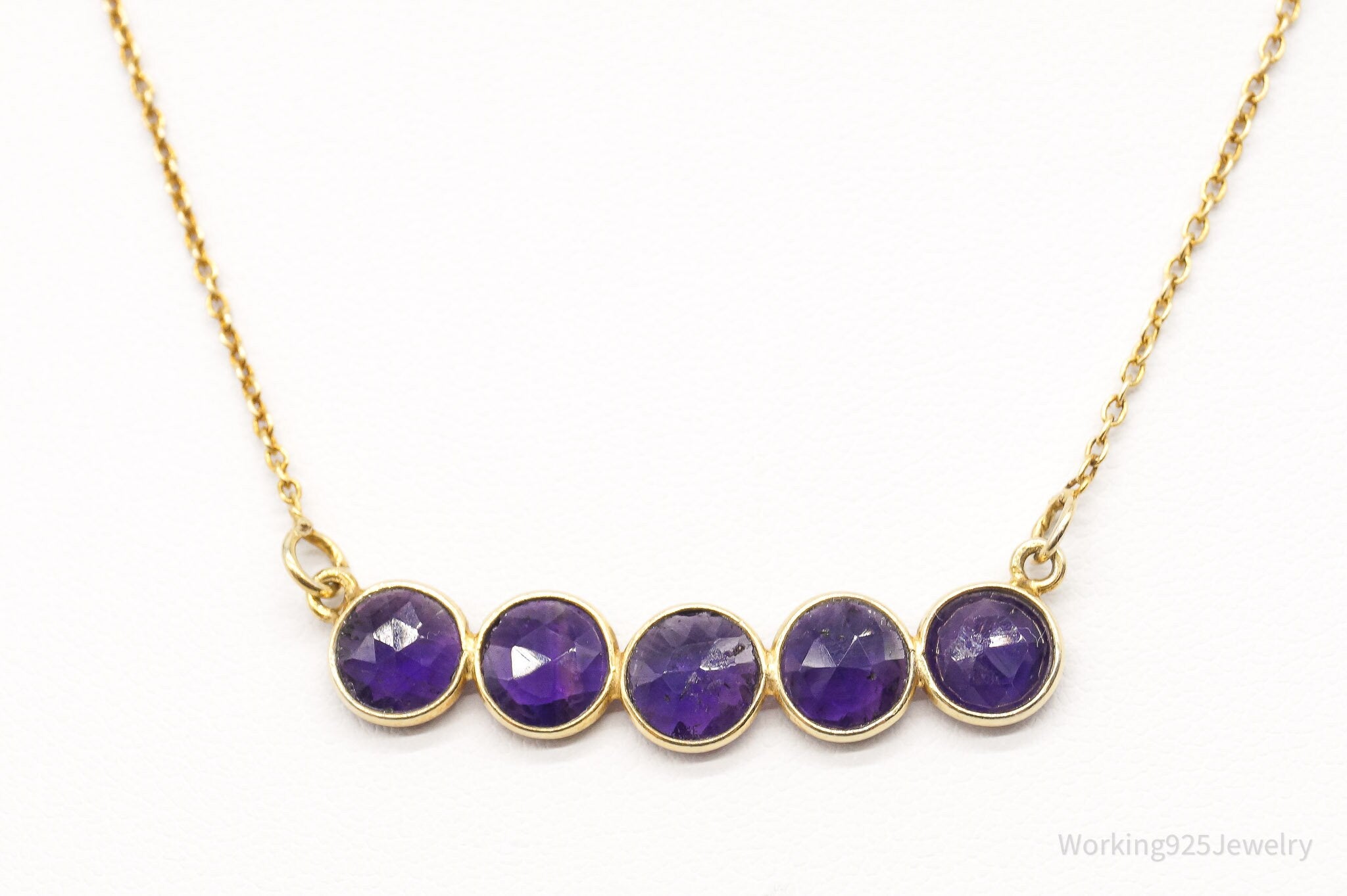 Vintage Amethyst Gold Vermeil Sterling Silver Necklace | Jewelry > Necklaces > Pendants | Wiccan Center