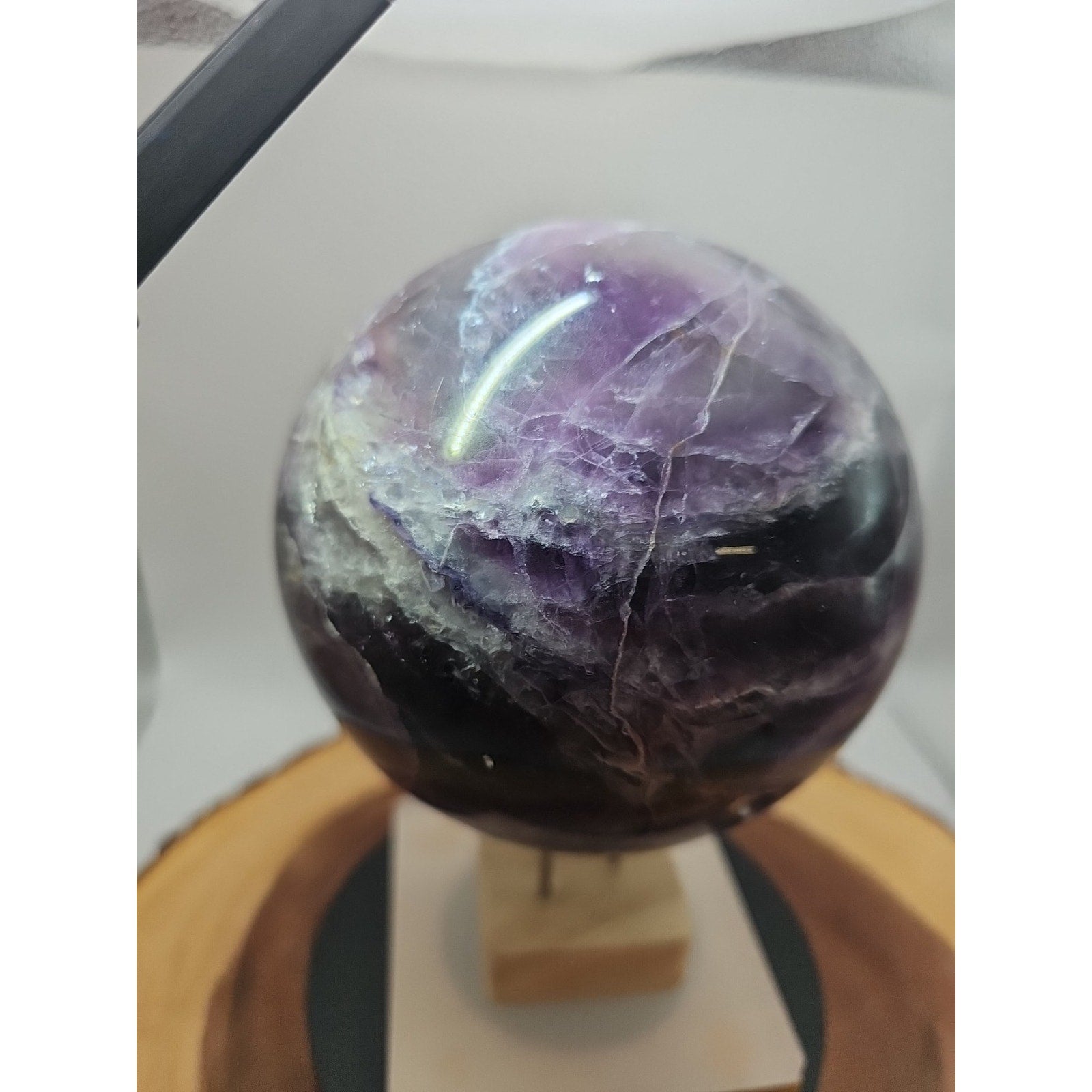 Large Rainbow Fluorite Quartz Crystal Sphere — 6.4 inches, Polished | CrystalCloud Company | Crystal Spheres & Eggs | Wiccan Center