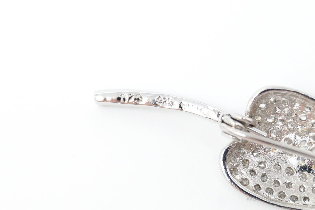 Vintage Cubic Zirconia Leaf Sterling Silver Brooch Pin | Jewelry > Brooches, Pins & Clips | Wiccan Center