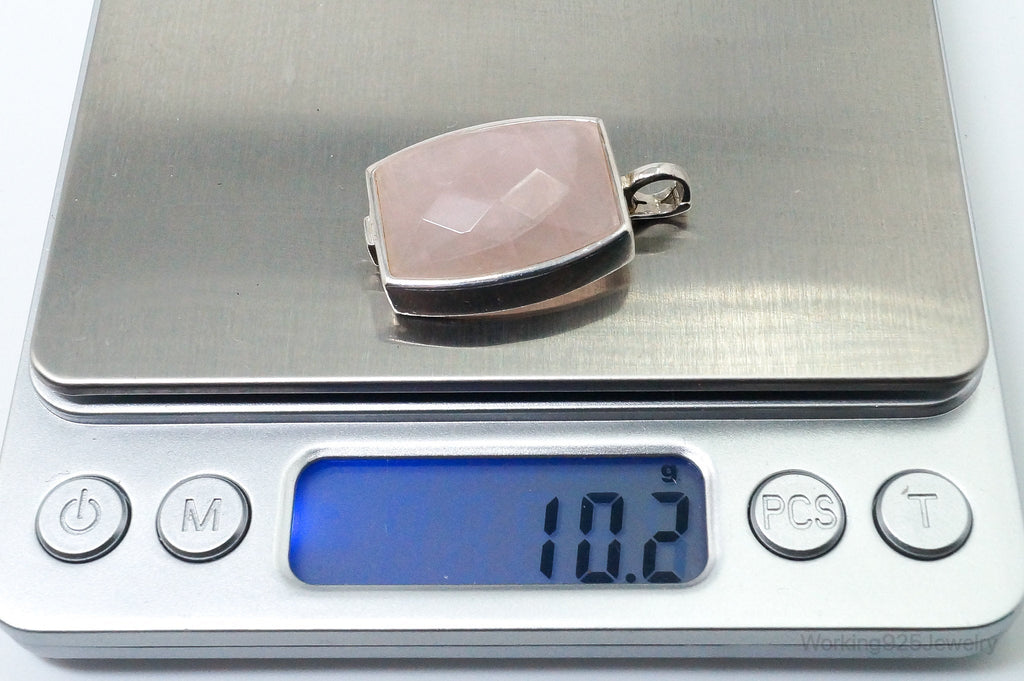 Large Designer ELLE Rose Quartz Ruby Sterling Silver Necklace Pendant | Jewelry > Necklaces > Pendants | Wiccan Center