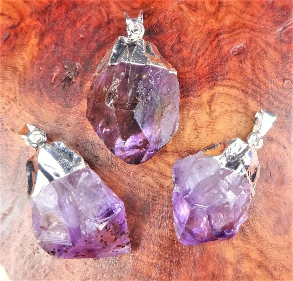 Amethyst Crystal Point Pendant (Silver Plated) | Craft Supplies & Tools > Beads, Gems & Cabochons > Charms & Pendants > Pendants | Wiccan Center